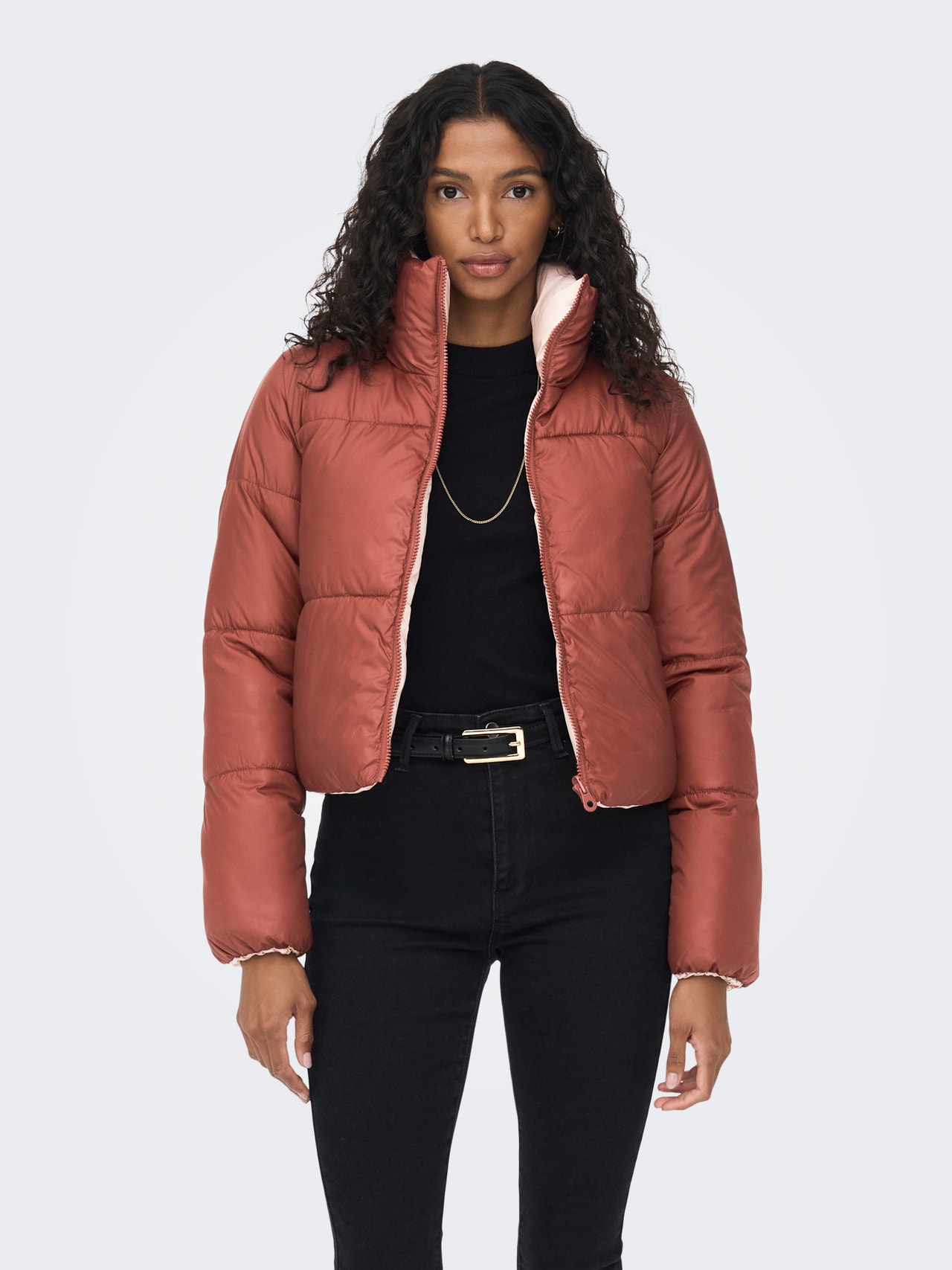 ONLY Reverse Puffer Jacket -Spiced Apple - 15262394