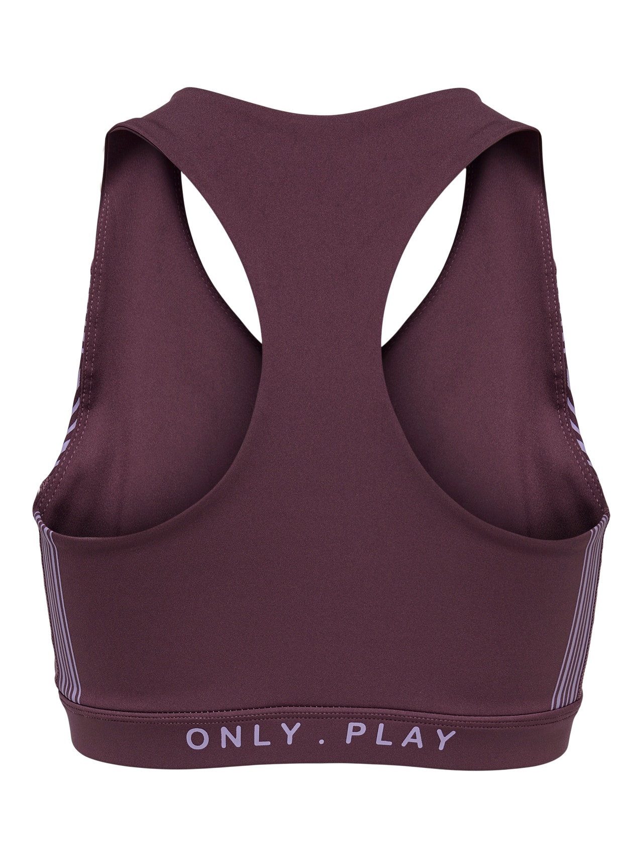 ONLY Zip detailed Sports Bra With High Support -Eggplant - 15262433