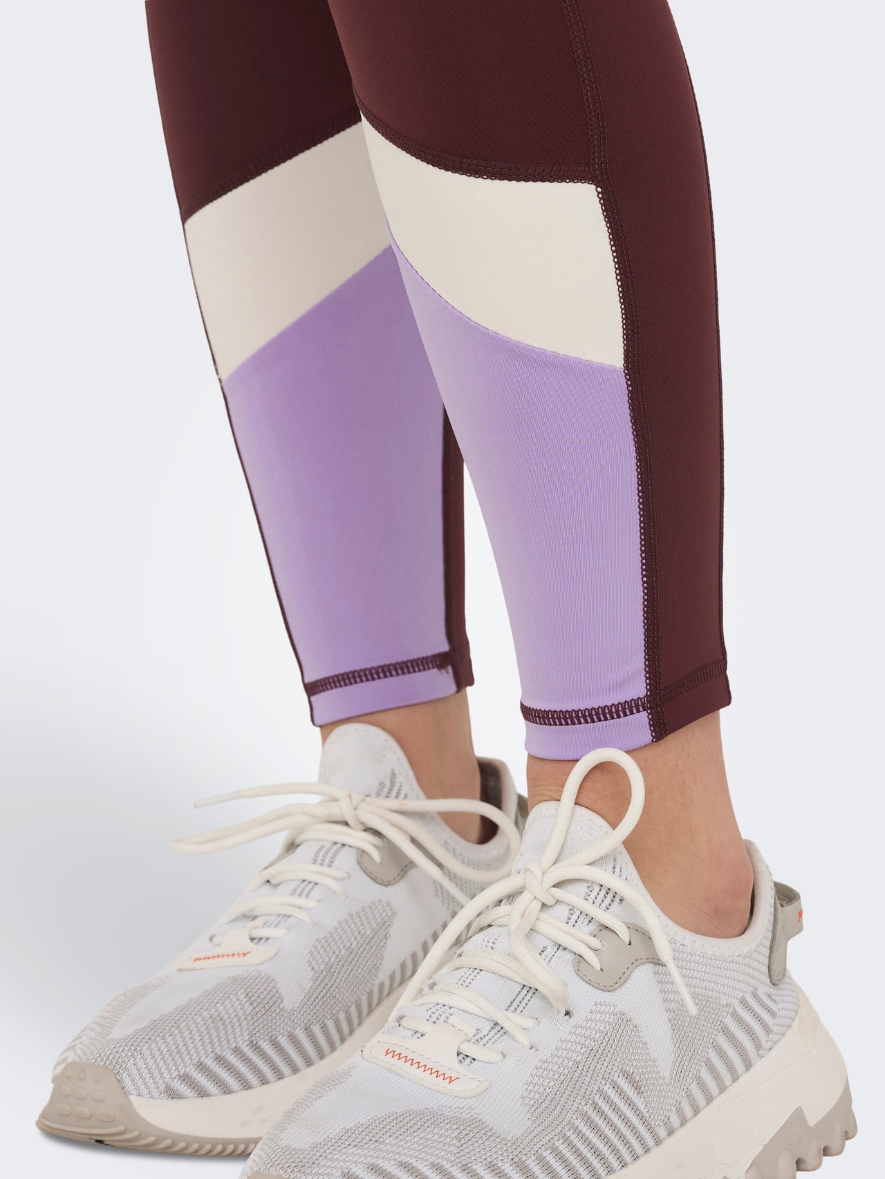 ONLY Highwaisted color block Training Tights -Eggplant - 15262441