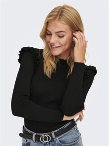 ONLY Frill Long Sleeved Top -Black - 15262455