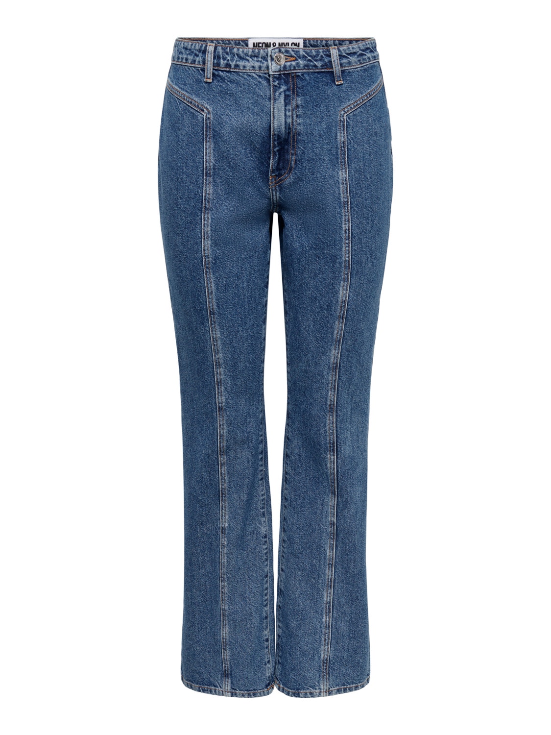 ONLY NEODakota highwaisted star detailed Flared Jeans -Medium Blue Denim - 15262512