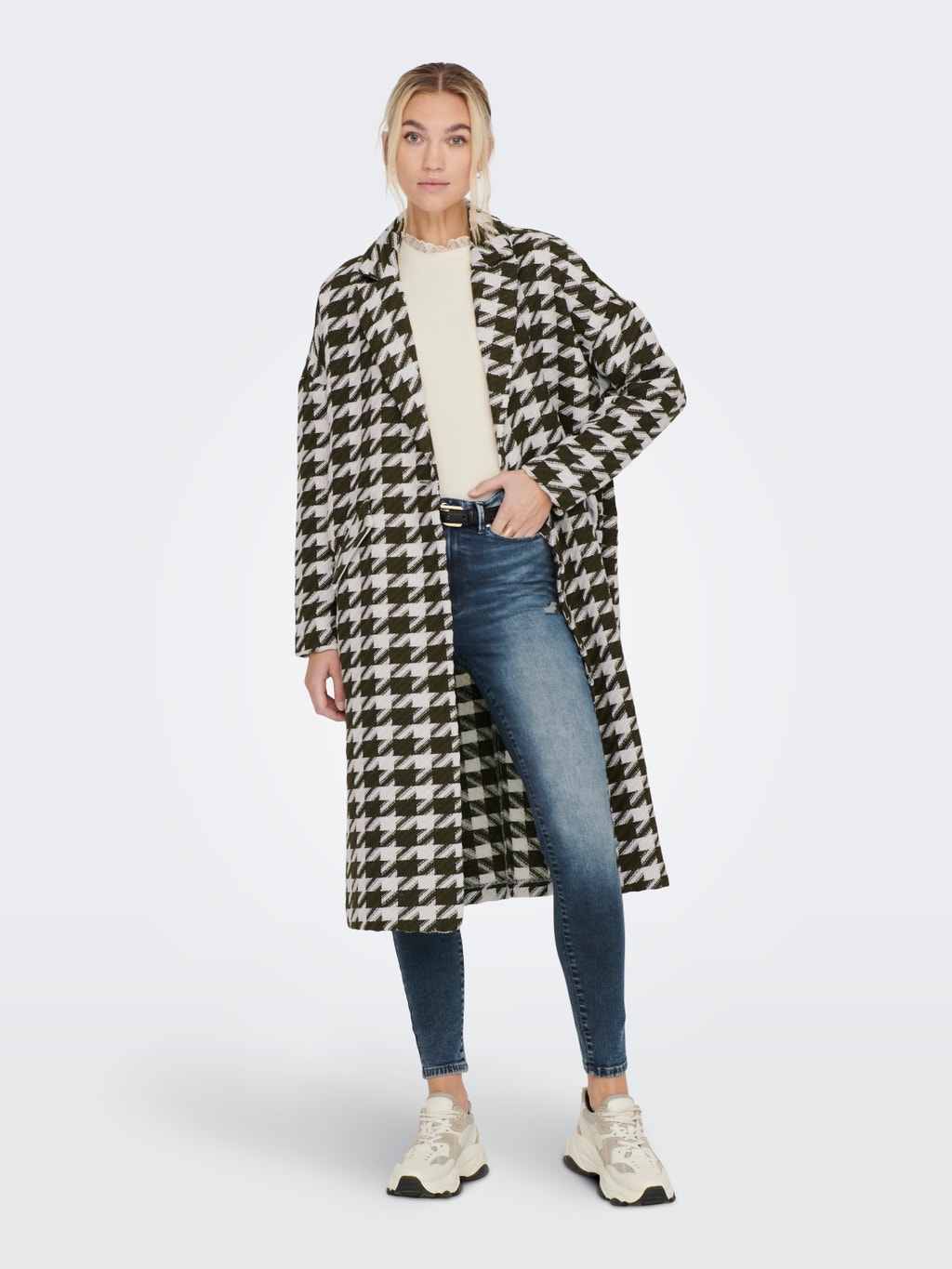 Houndstooth coat Light Brown ONLY®