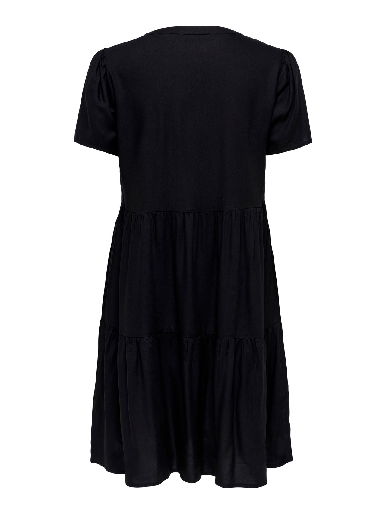 ONLY V-Ausschnitt Kleid mit kurzen Ärmeln -Black - 15262674