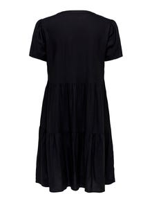 ONLY V-neck Short sleeved dress -Black - 15262674