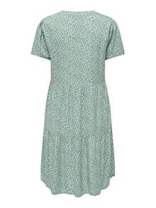 ONLY Regular fit V-Hals Korte jurk -Chinois Green - 15262674