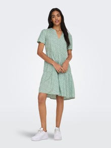 ONLY V-neck Short sleeved dress -Chinois Green - 15262674