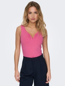 ONLY Camisetas de tirantes Corte regular Cuello redondo -Pink Power - 15262701