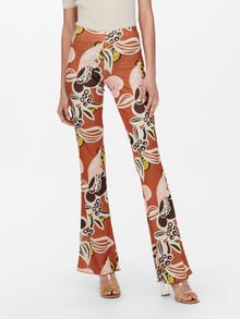 ONLY Patterned flared Trousers -Hot Coral - 15262736