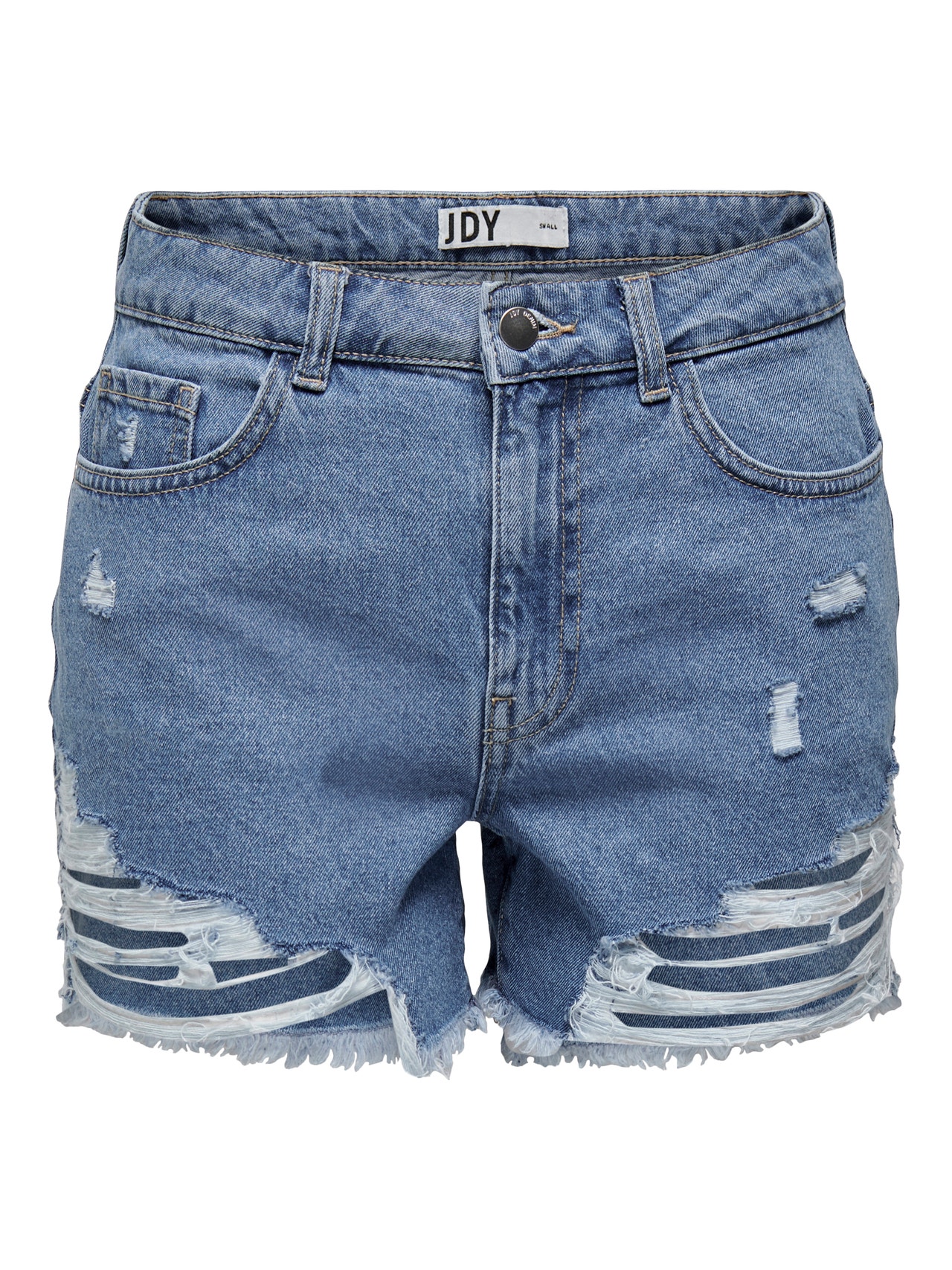 ONLY Skinny Fit High waist Ripped hems Shorts -Light Blue Denim - 15262918