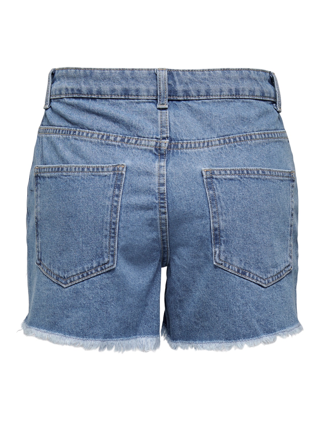 ONLY Shorts Skinny Fit Taille haute Ourlets déchirés -Light Blue Denim - 15262918