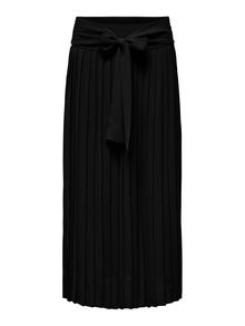 ONLY midi Highwaisted plisse Skirt -Black - 15262994