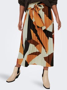 ONLY midi Highwaisted plisse Skirt -Sandshell - 15262994