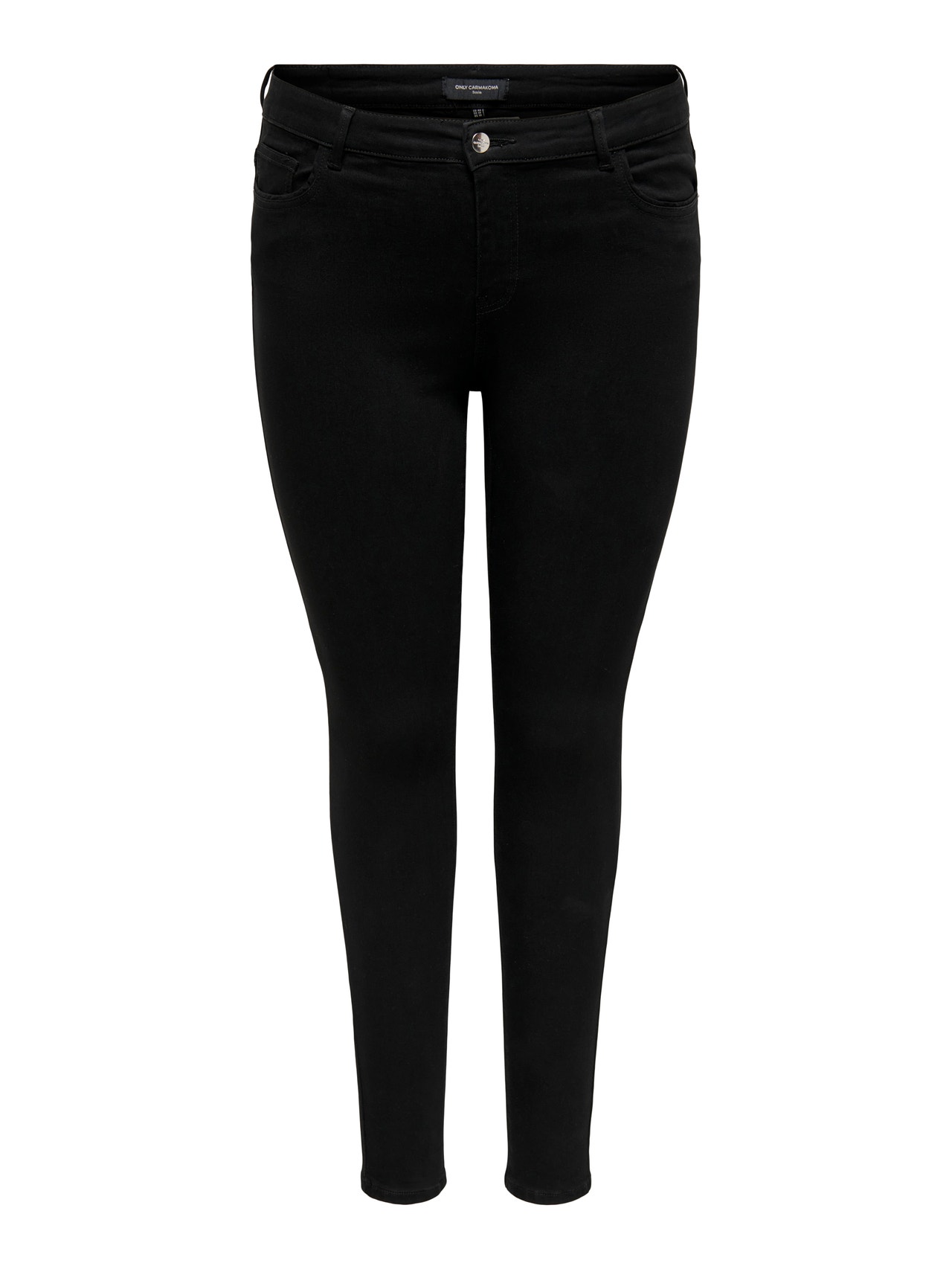 ONLY CARSALLY MID WAIST SKINNY Jeans -Black Denim - 15263091