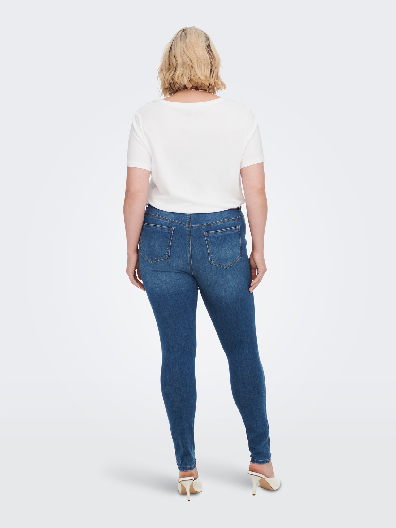 ONLY Skinny Fit Mid waist Curve Jeans -Medium Blue Denim - 15263094