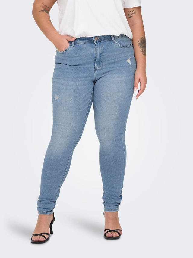 ONLY CARSALLY MID WAIST SKINNY  DESTROYED Jeans - 15263098