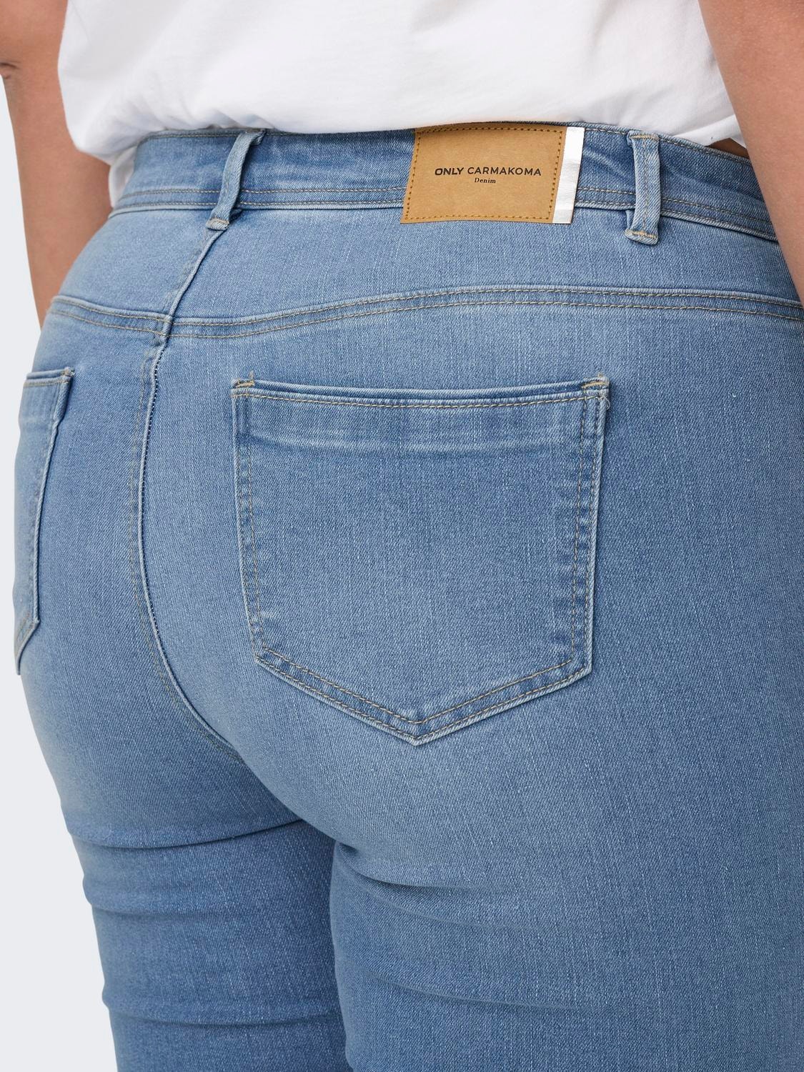 ONLY Skinny Fit Mid waist Curve Jeans -Light Medium Blue Denim - 15263098