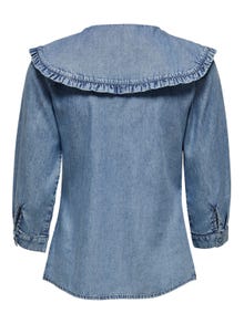 ONLY Collar detailed denim shirt -Light Blue Denim - 15263102
