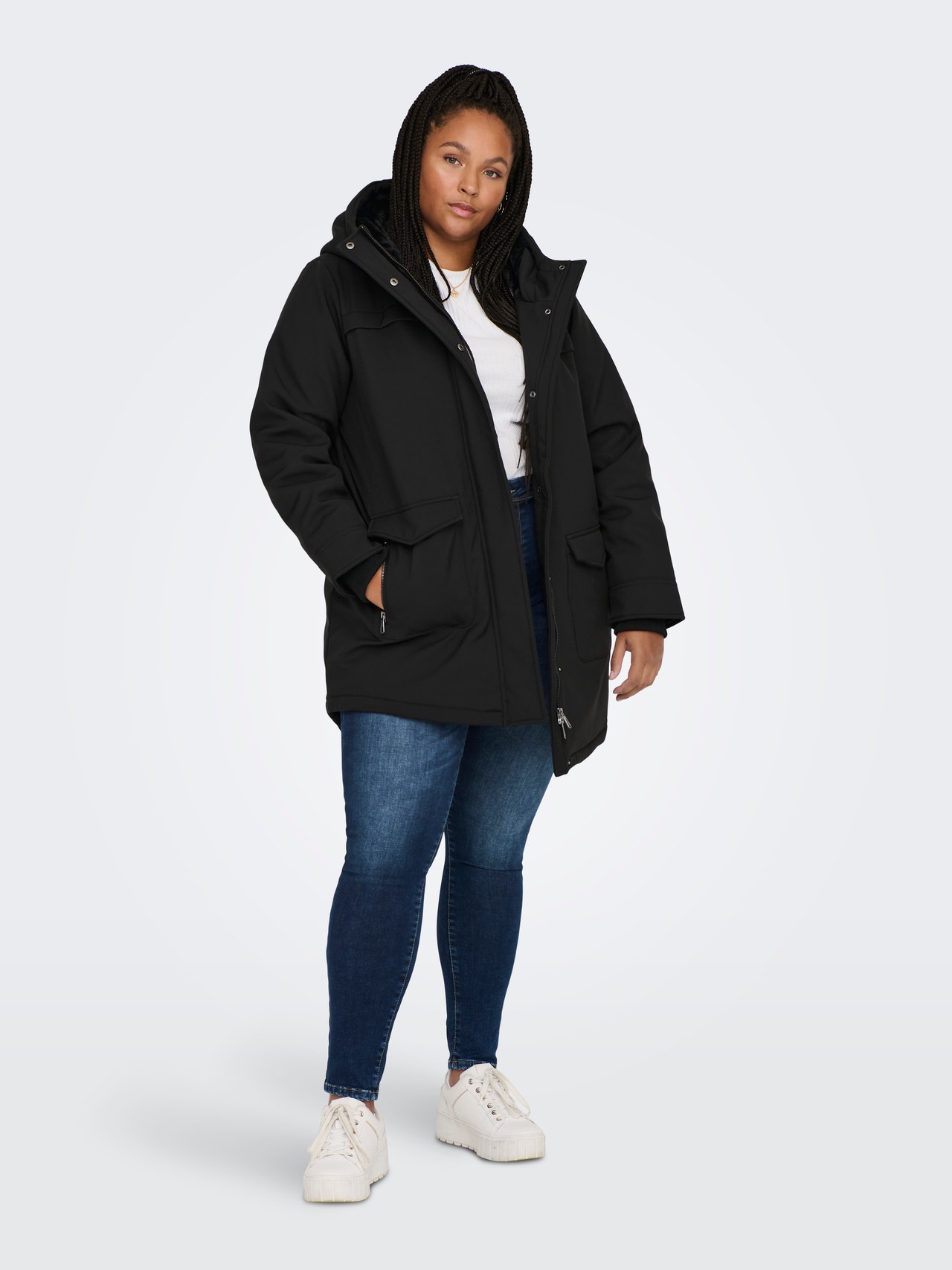 ONLY Curvy lined Parka -Black - 15263136