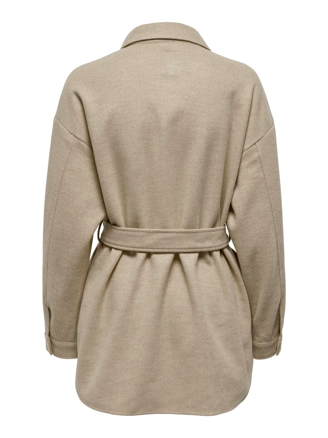 Nelly My Dearest Shacket Beige Shacket With Belt