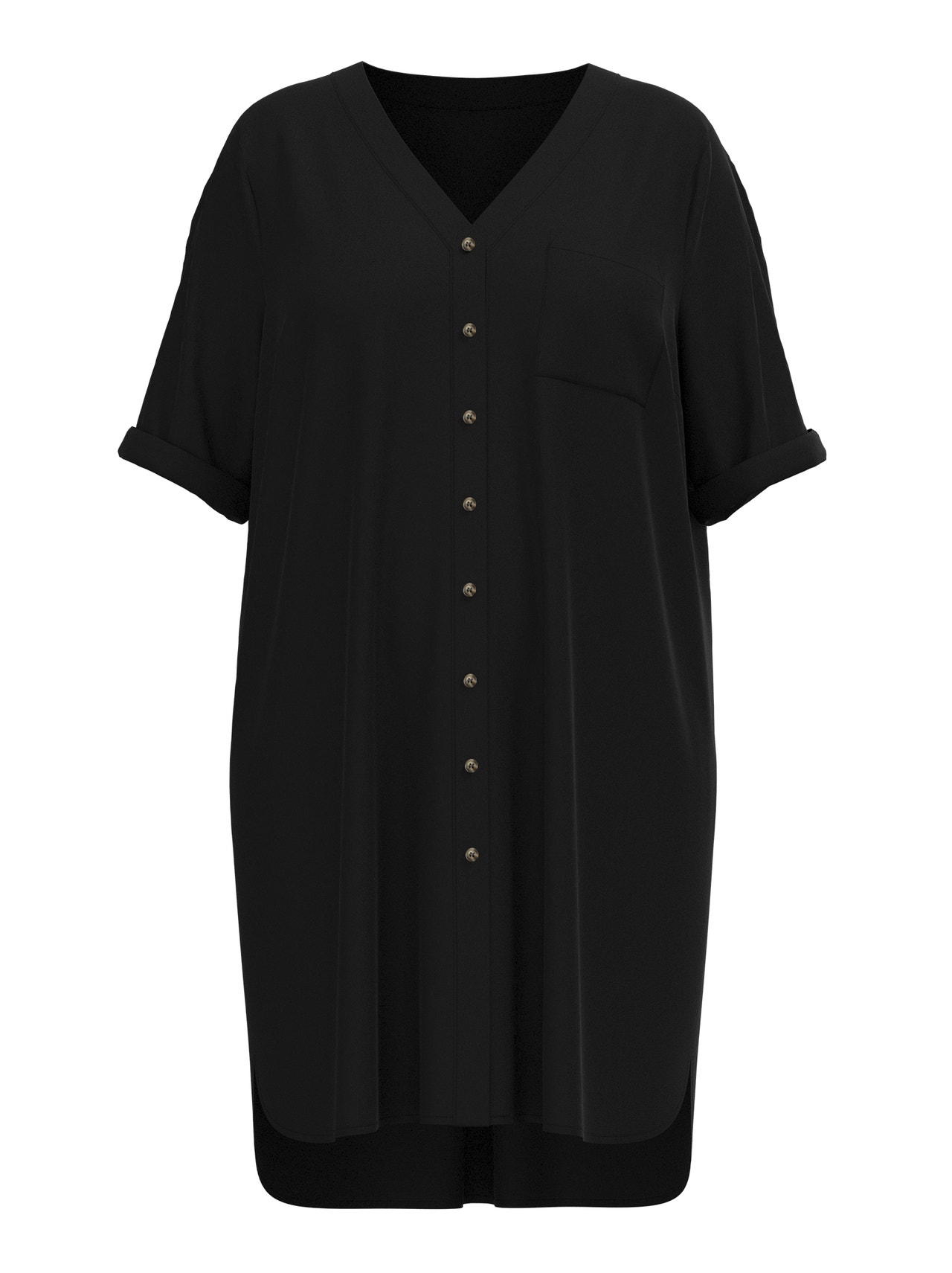 ONLY Curvy viscose Shirt Dress -Black - 15263335