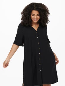 ONLY Normal geschnitten V-Ausschnitt Kurzes Kleid -Black - 15263335