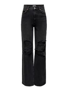 ONLY ONLCAMILLE WIDE high waisted jeans -Washed Black - 15263461