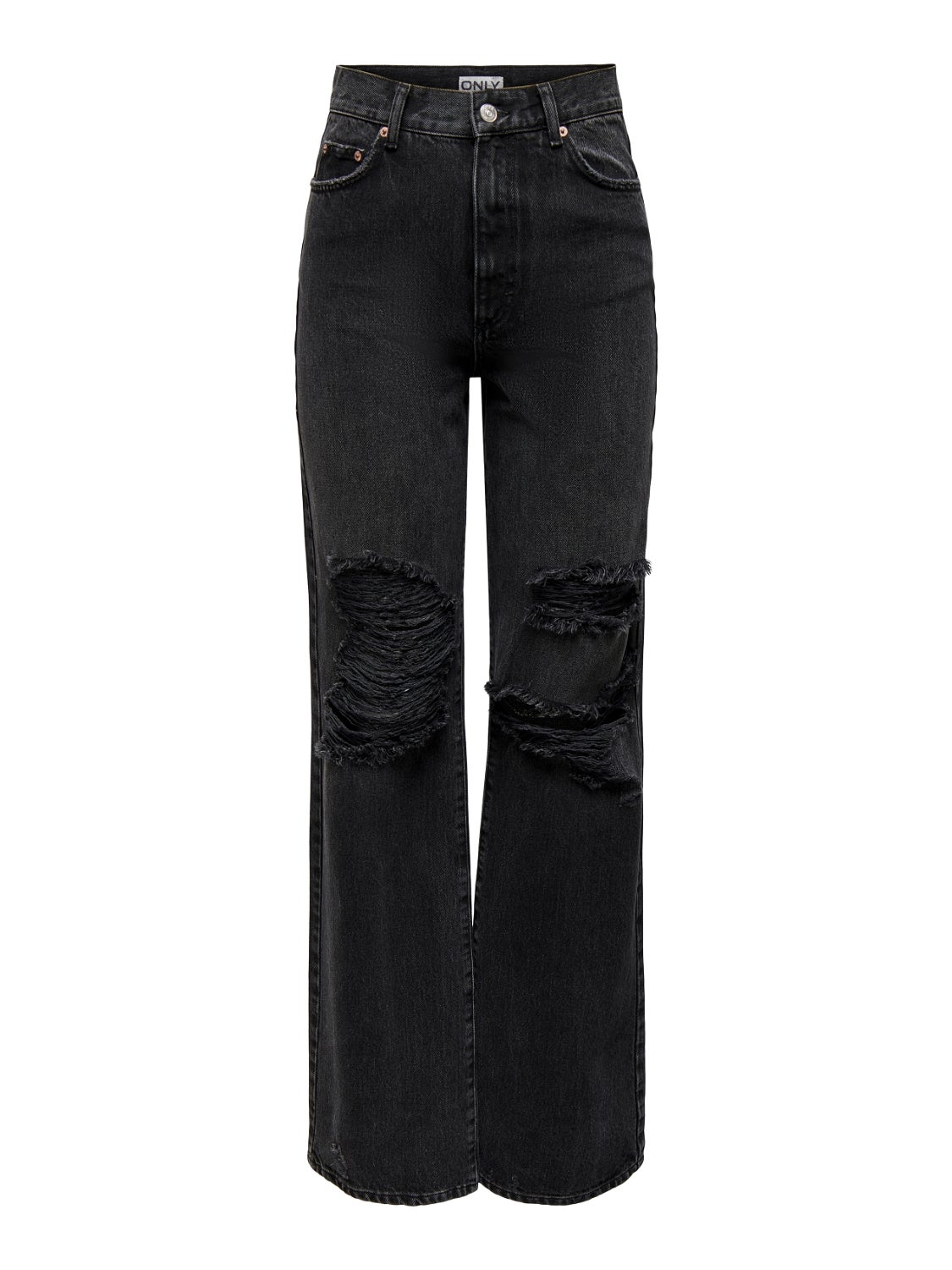 Black ripped store wide leg jeans