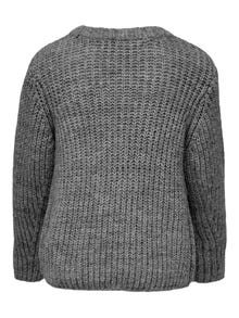 ONLY Solid colored Knitted Pullover -Medium Grey Melange - 15263464