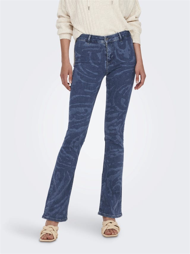 ONLY ONLBlush talla media estampado Jeans de campana - 15263487