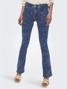 ONLY ONLBlush Mid Print Flared Jeans -Medium Blue Denim - 15263487