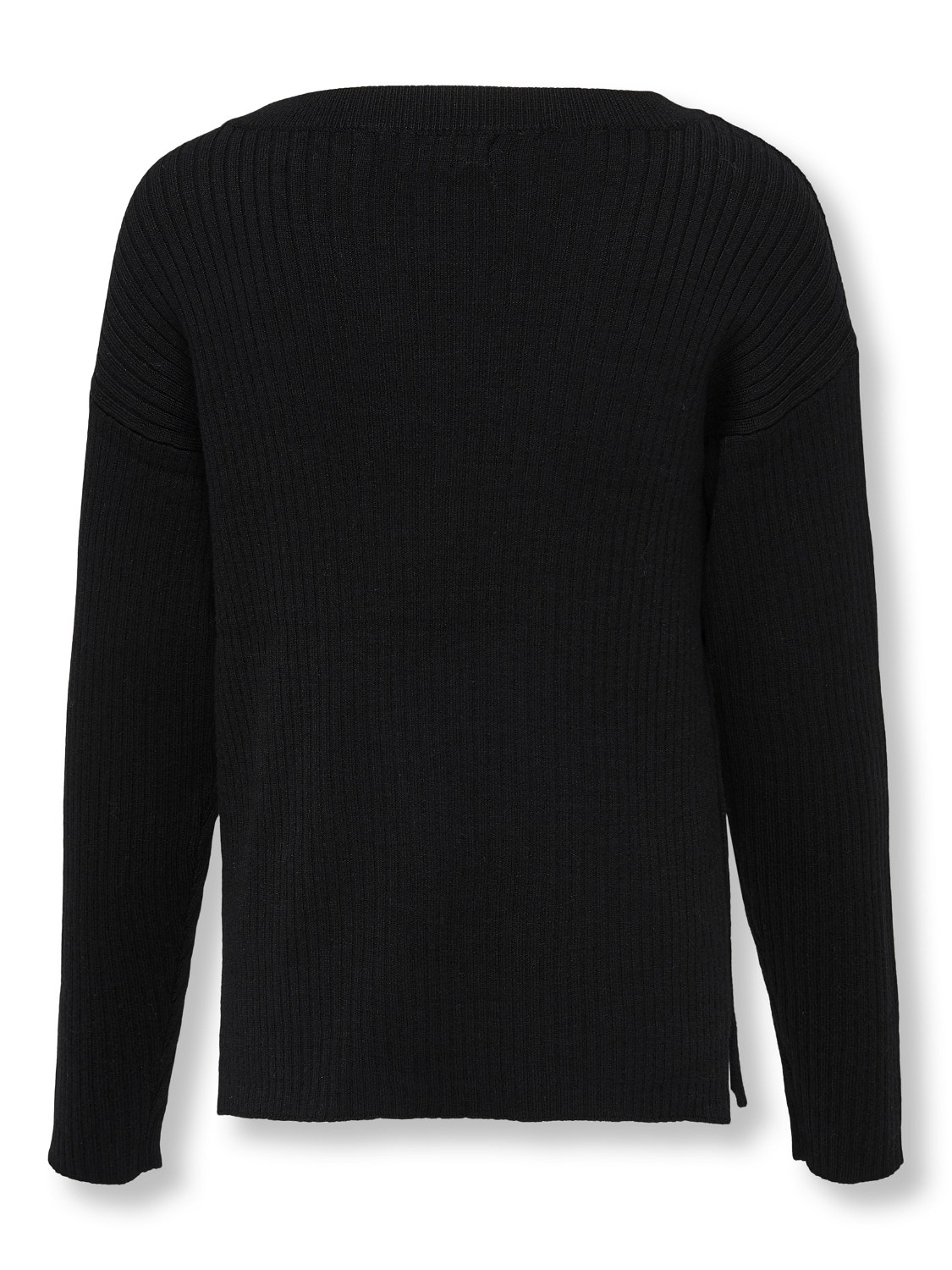 ONLY Enfärgad Stickad tröja -Black - 15263490
