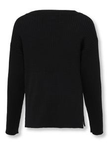 ONLY Solid colored Knitted Pullover -Black - 15263490