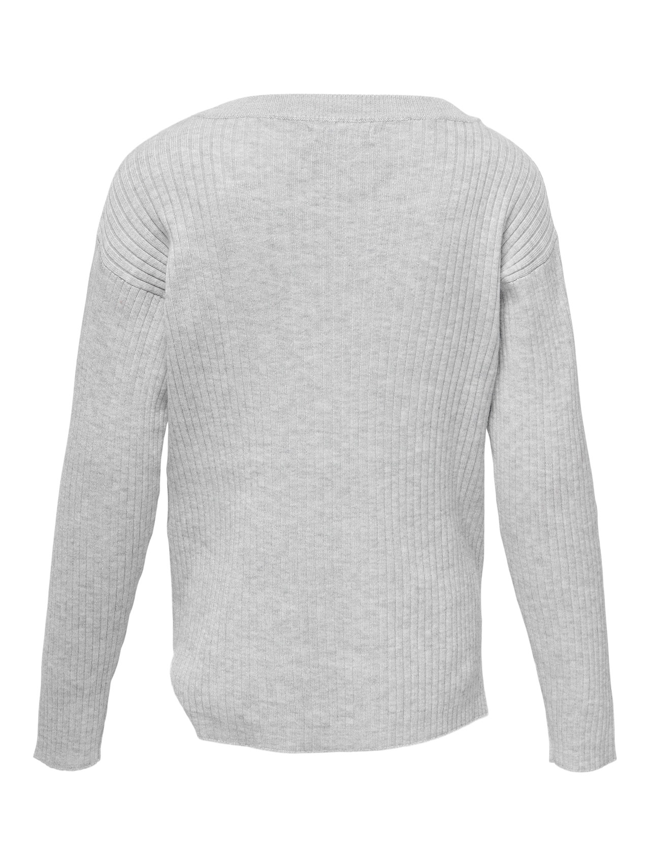 ONLY Enfärgad Stickad tröja -Light Grey Melange - 15263490