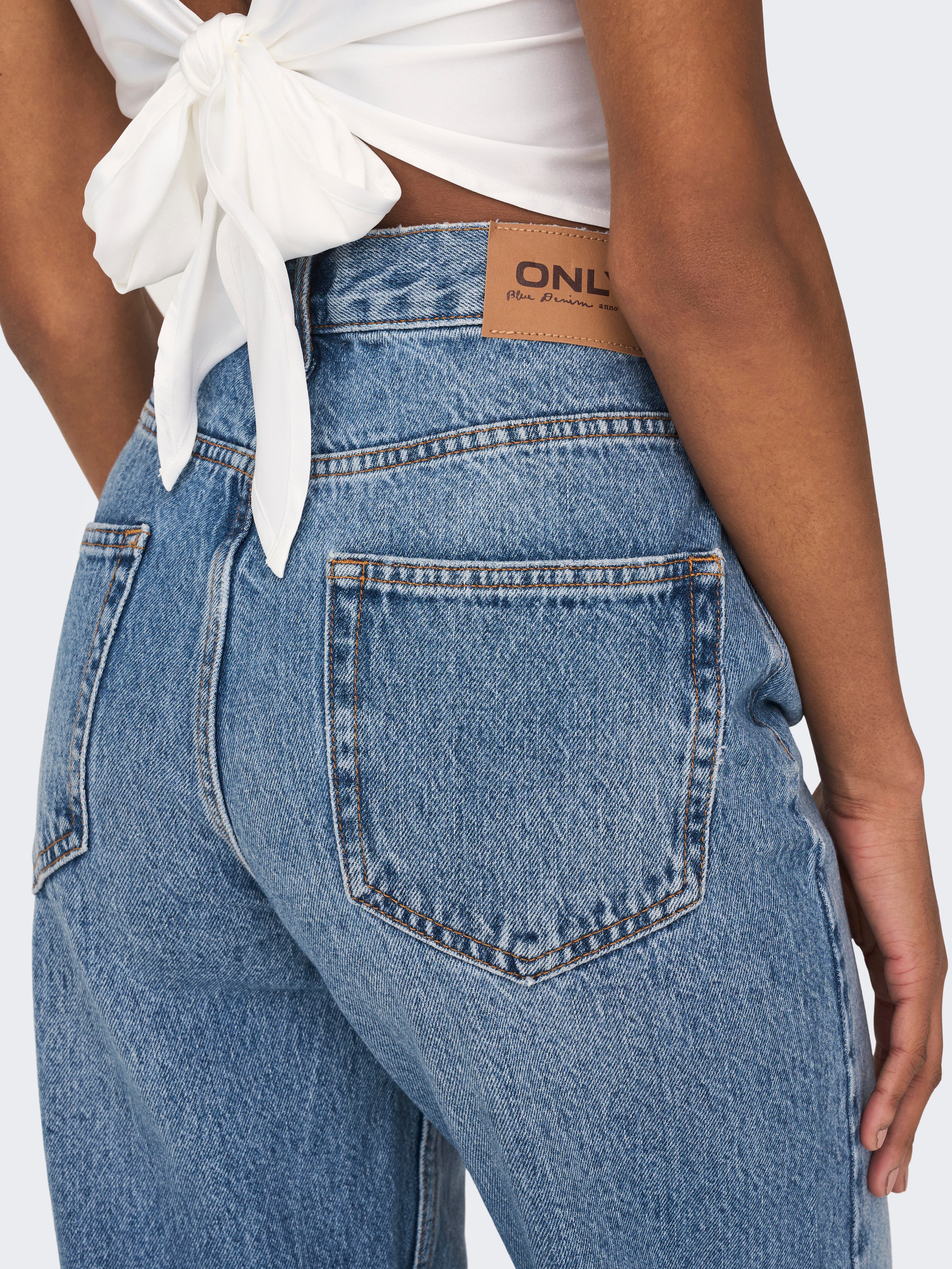 ONLROBYN Hohe Taille Gerade geschnitten Jeans | Mittelblau | ONLY®