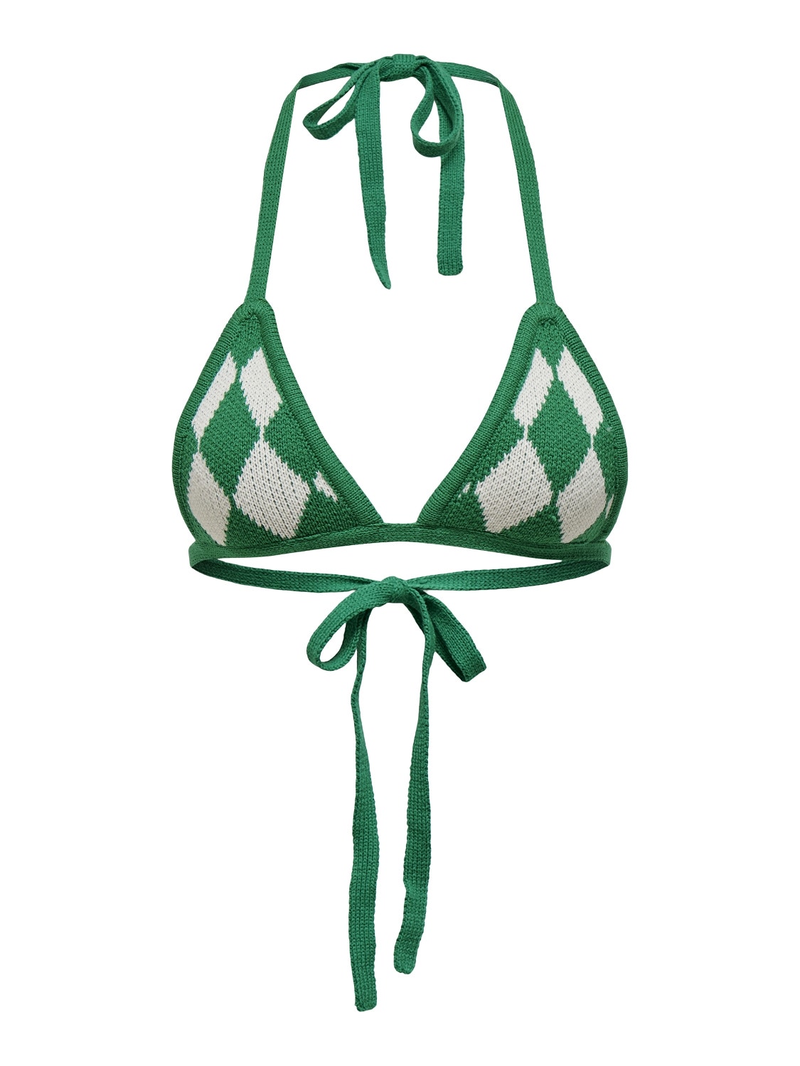 ONLY Harlequin patterned knit Bra -Green Bee - 15263606