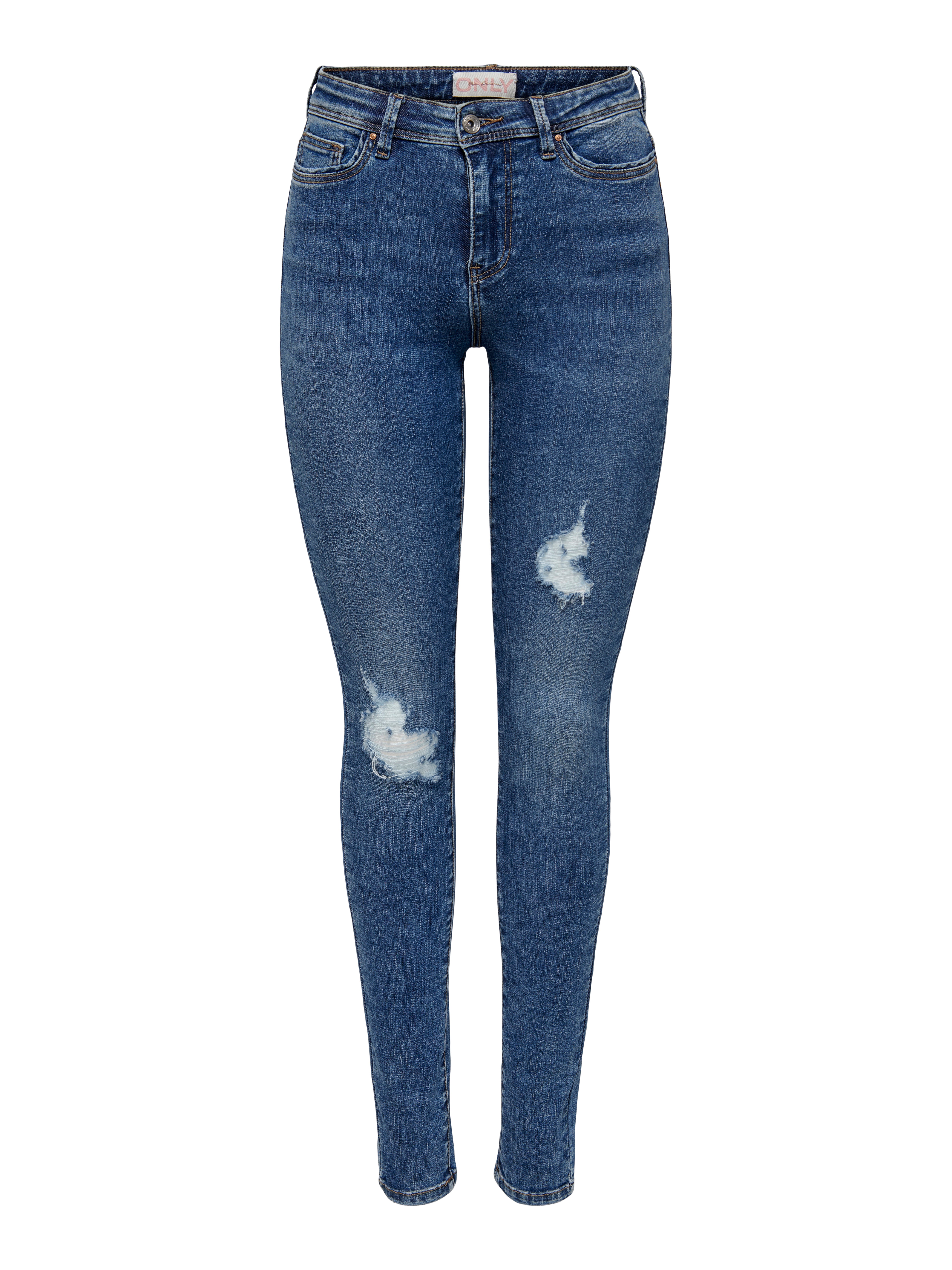 ONLWAUW Mittlere Taille Skinny Fit Jeans | Dunkelblau | ONLY®