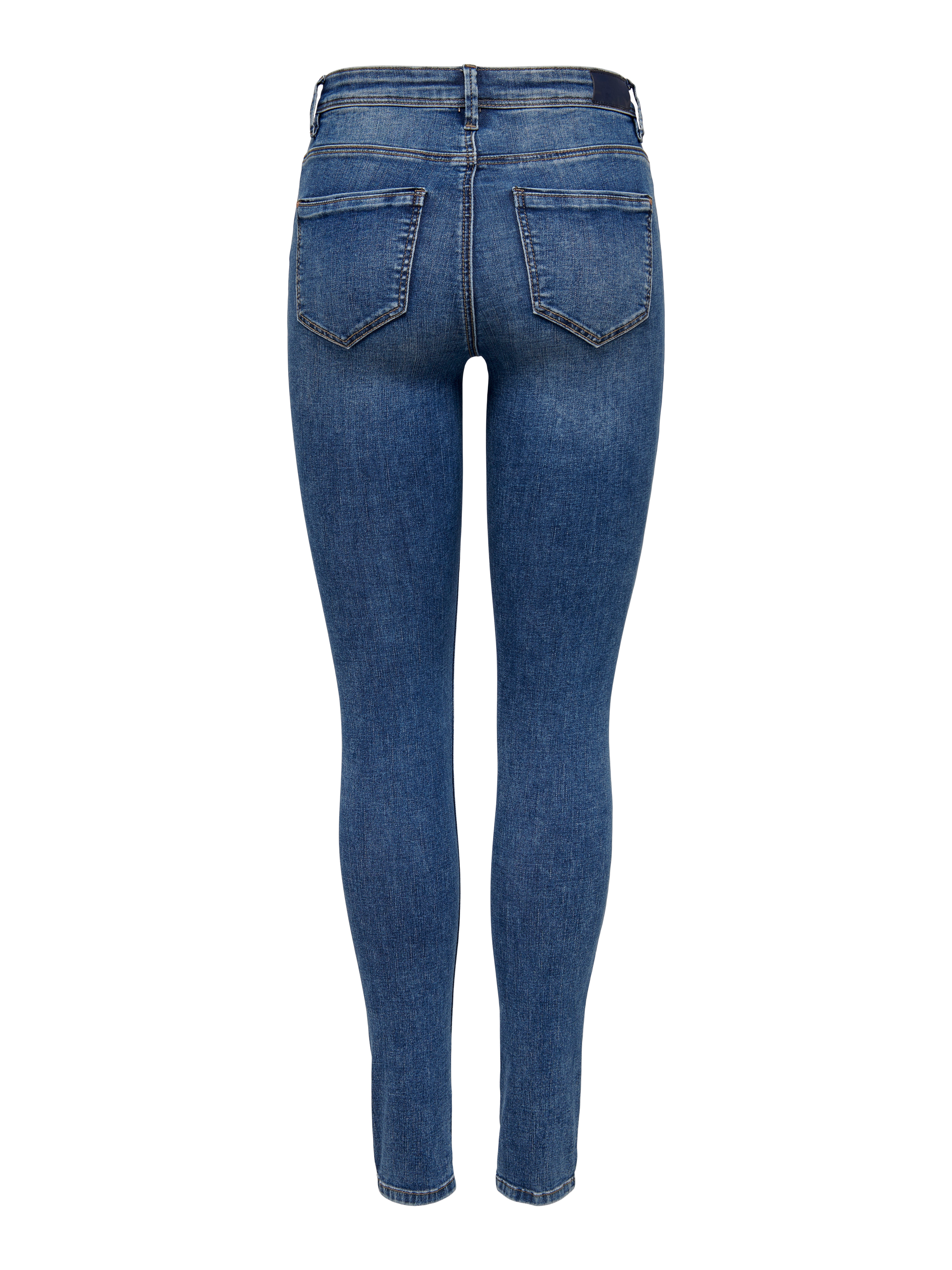 ONLWAUW Mittlere Taille Skinny Fit Jeans | Dunkelblau | ONLY®