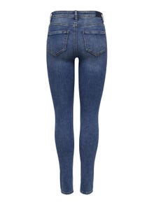 ONLY Skinny Fit Medelhög midja Sliten fåll Jeans -Dark Blue Denim - 15263734