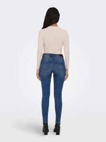 ONLY onlwauw mid waist skinny destroy jeans -Dark Blue Denim - 15263734