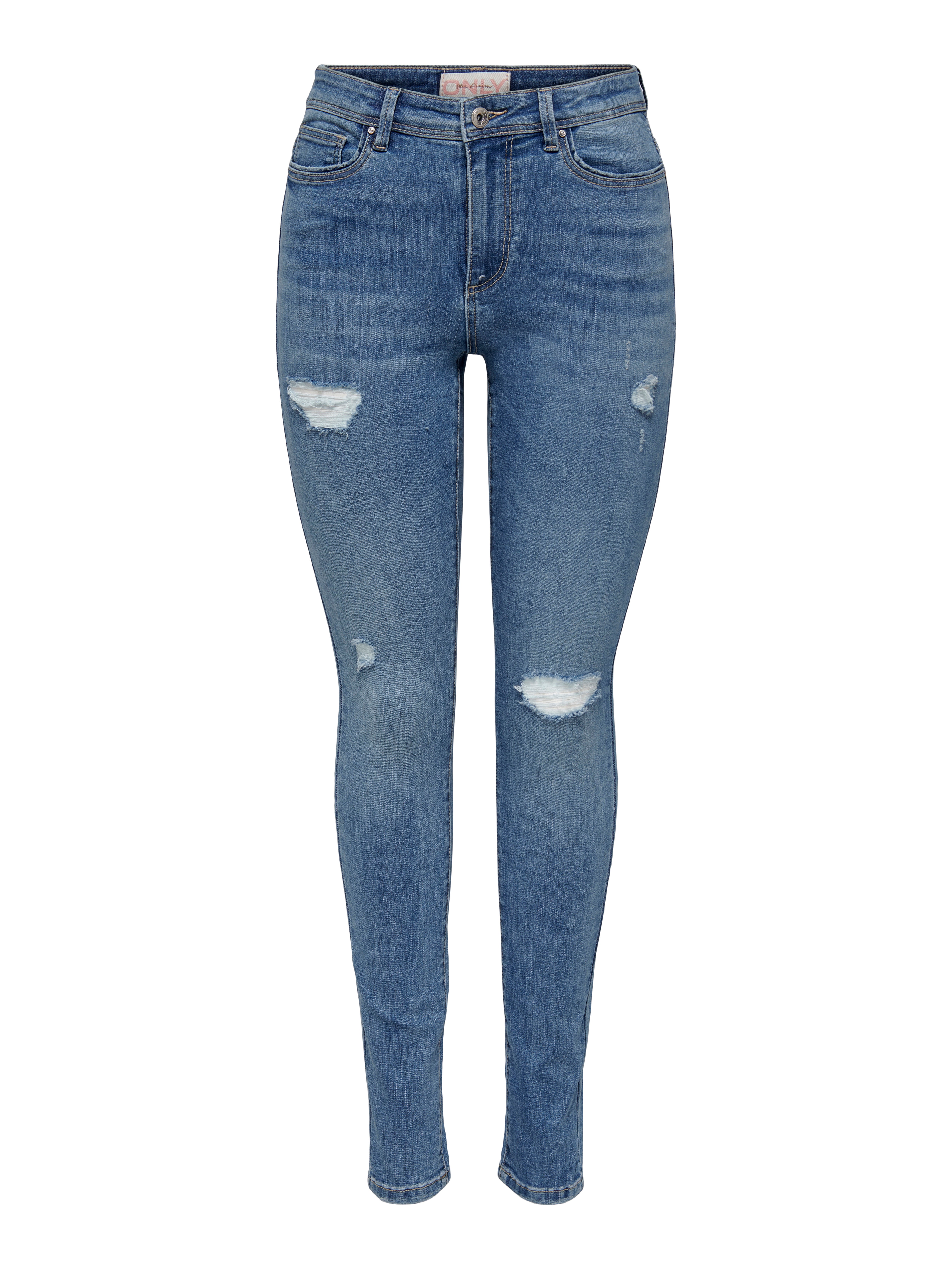ONLWAUW Mittlere Taille Skinny Fit Jeans | Mittelblau | ONLY®