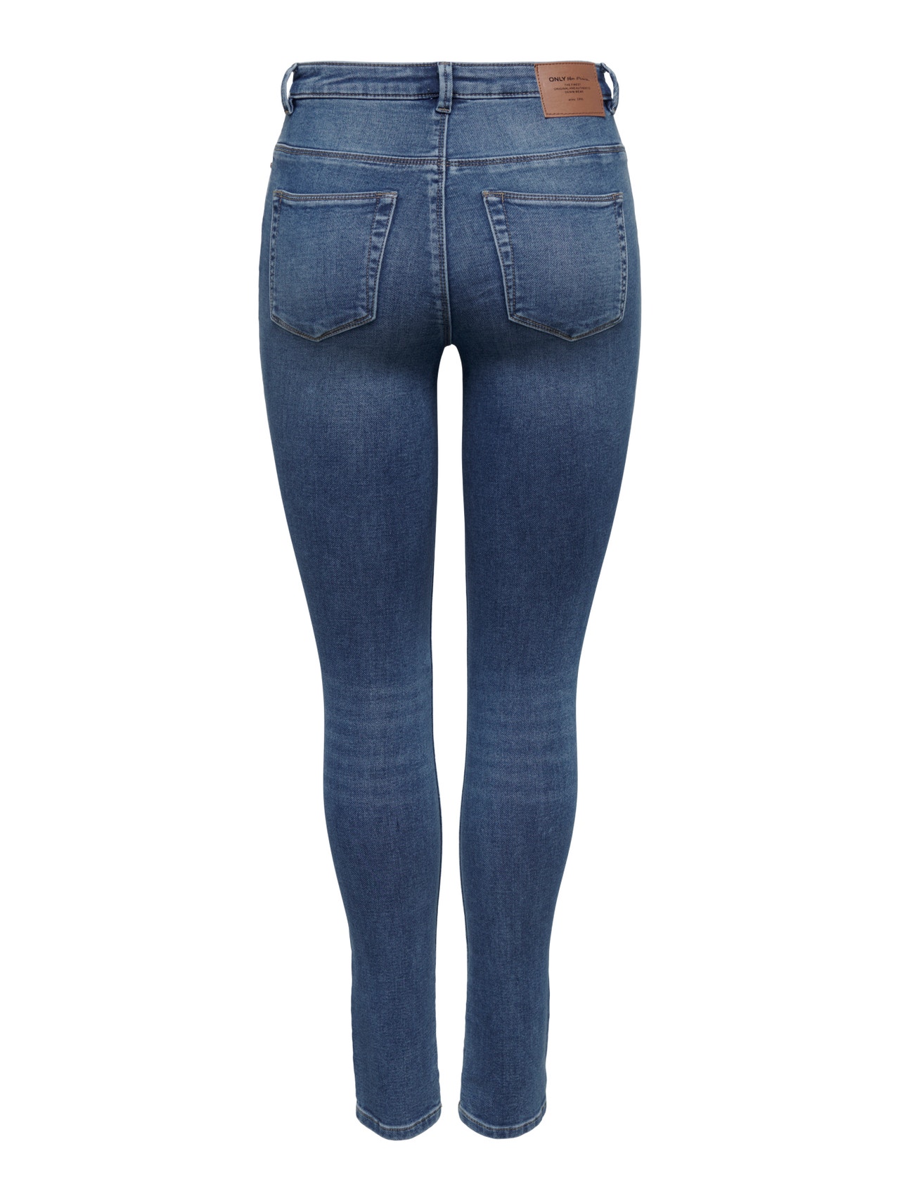 ONLY Jeans Skinny Fit Taille haute -Medium Blue Denim - 15263736