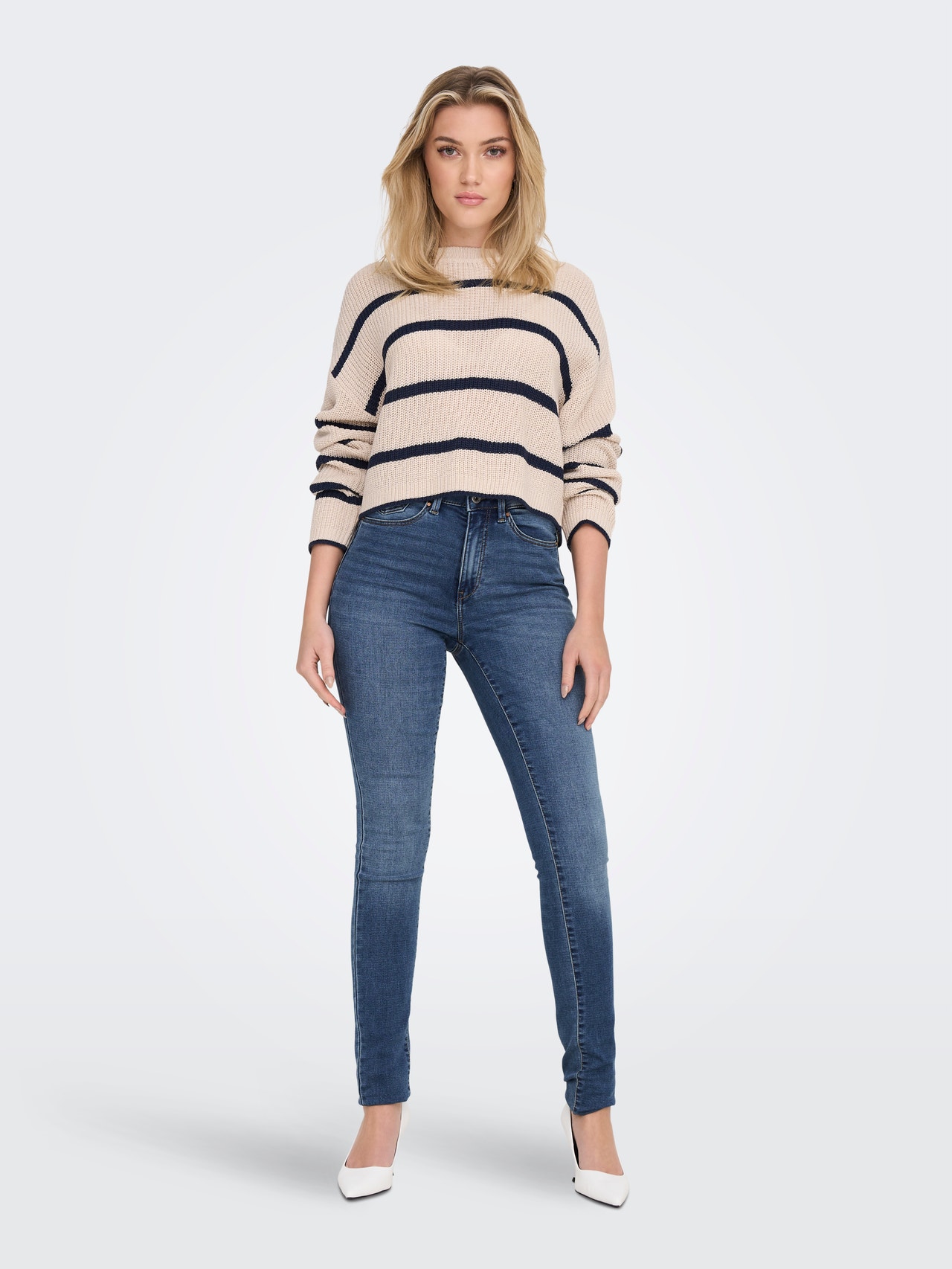 ONLY Jeans Skinny Fit Taille haute -Medium Blue Denim - 15263736