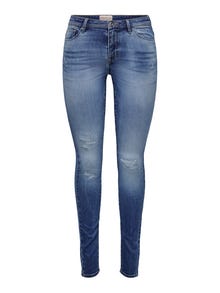 ONLY Skinny Fit Middels høy midje Jeans -Medium Blue Denim - 15263742