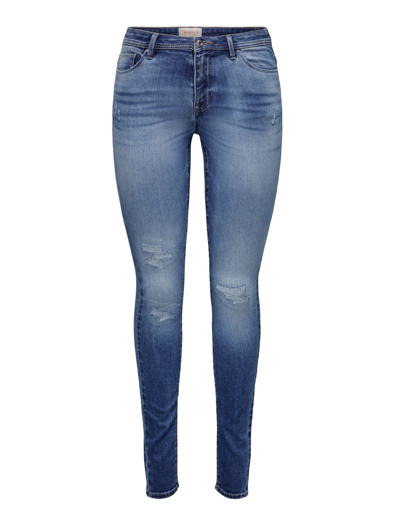 ONLY Skinny Fit Middels høy midje Jeans -Medium Blue Denim - 15263742
