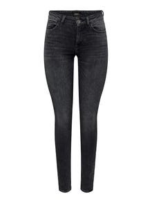 ONLY Skinny Fit Mid waist Jeans -Washed Black - 15263747