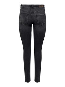 ONLY ONLBLUSH MID WAIST SKINNY JEANS -Washed Black - 15263747