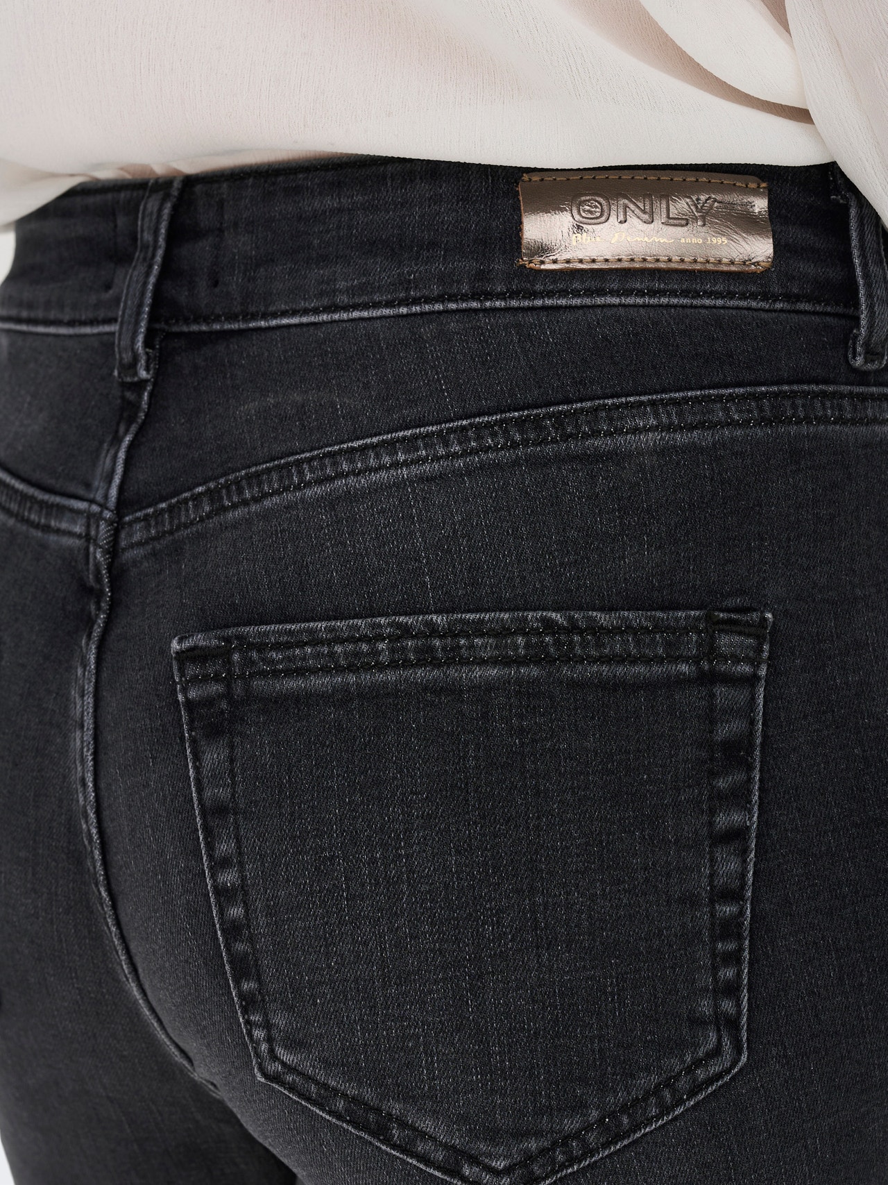 ONLY Skinny Fit Mid waist Jeans -Washed Black - 15263747