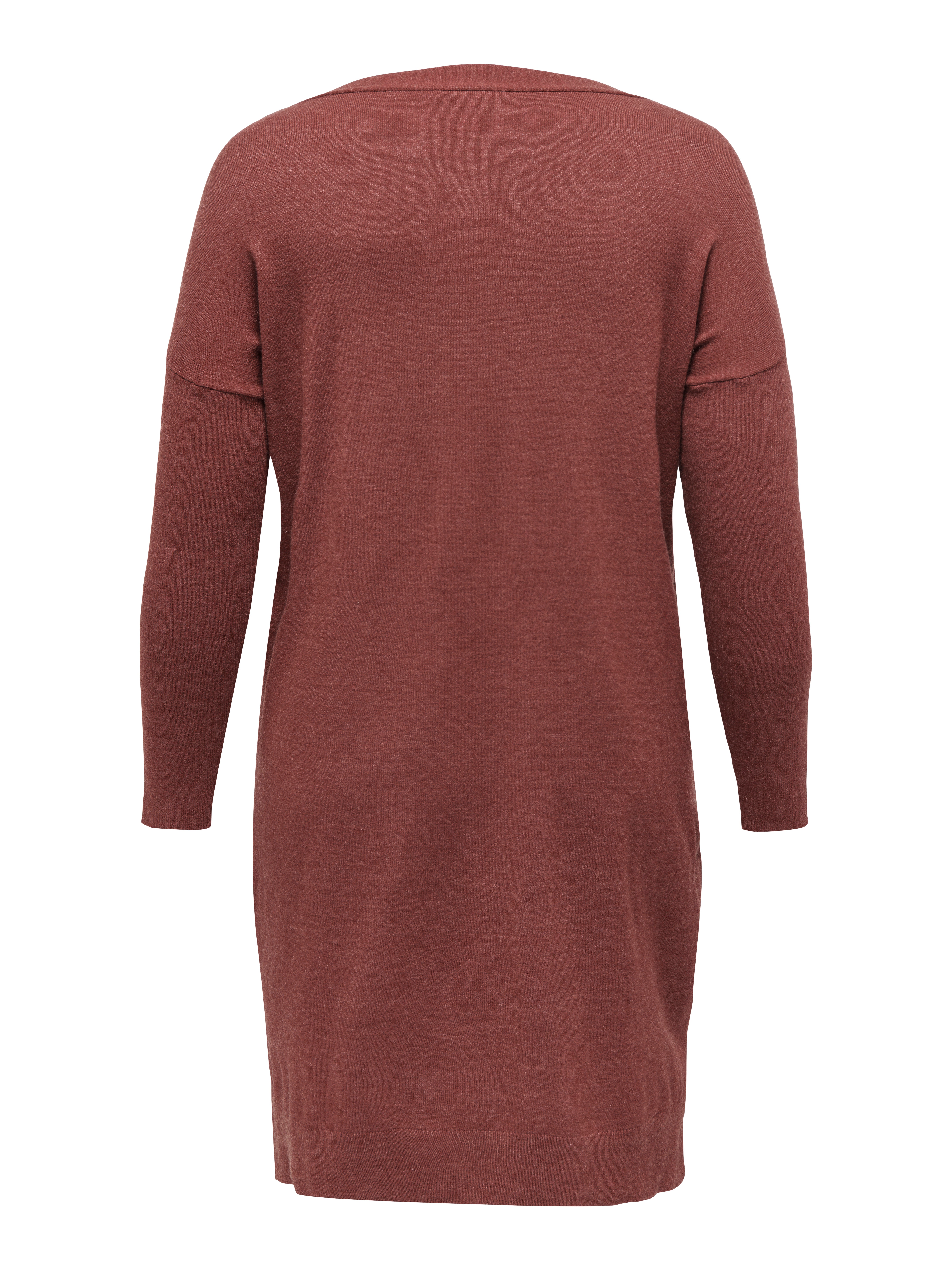 Curvy V-neck Knitted Dress | Dark Red 