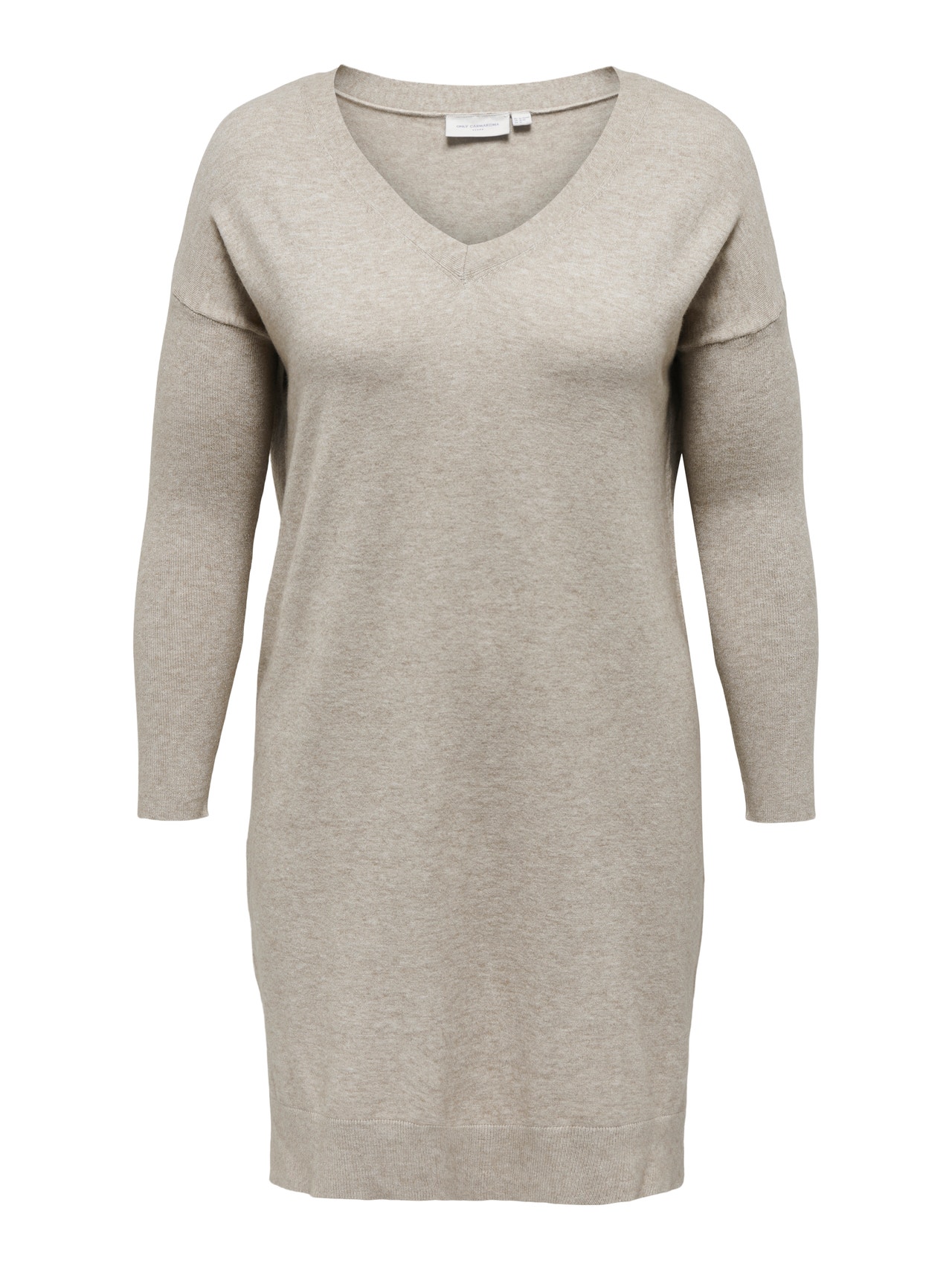 ONLY Normal geschnitten V-Ausschnitt Langes Kleid -Mocha Meringue - 15263791