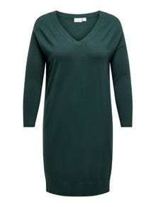 ONLY Curvy v-neck knitted dress -Green Gables - 15263791